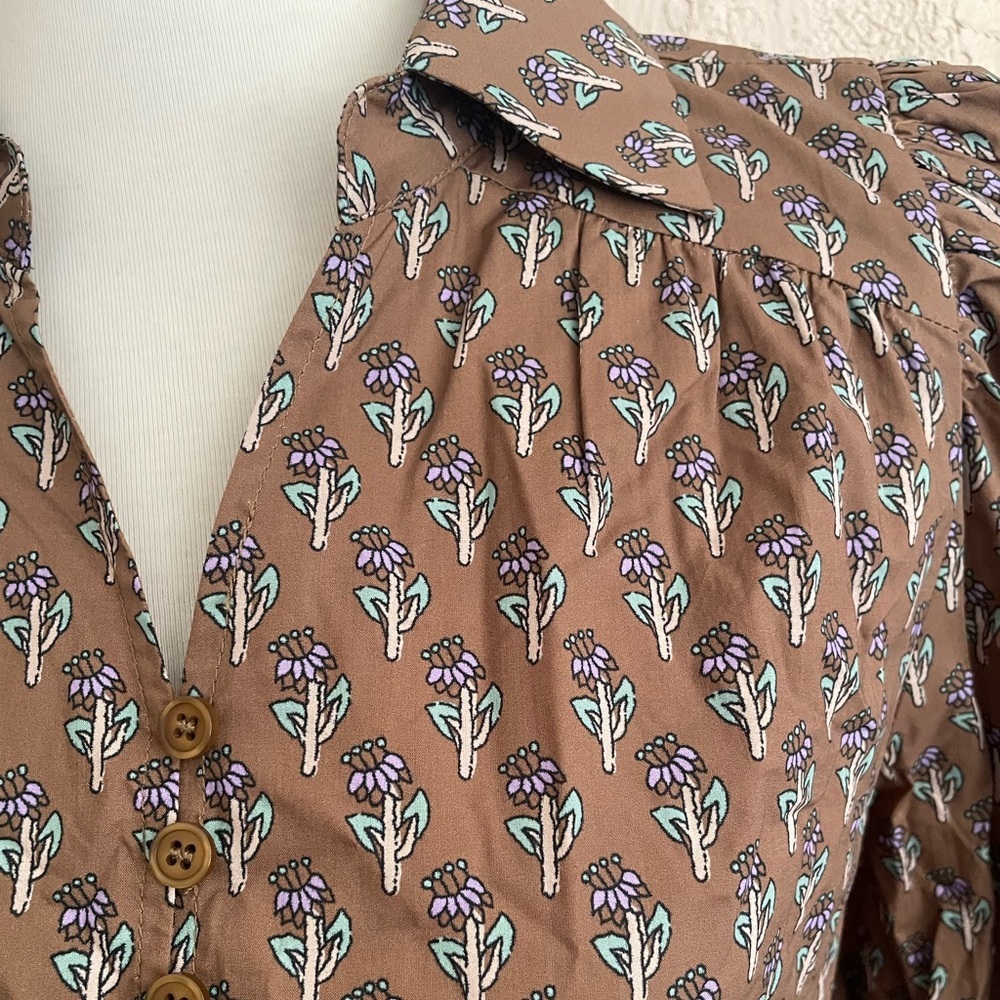 JODIFL Brown Printed Midi Dress with Tie Waist - Picture 3 of 7